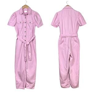 Boyish by HER The Vincent Lilac Pink Denim Utility Coverall Boiler Suit Jumpsuit